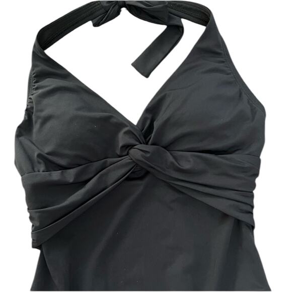 Bleu Rod Beattie Let's Get Twisted Halter Mio One-Piece Black Swimsuit – Sz 4 - Picture 3 of 6